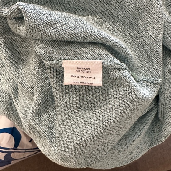 Eileen Fisher Cardigan Light Blue V Neck Size Medium Light knit sweater Spring - Picture 8 of 8